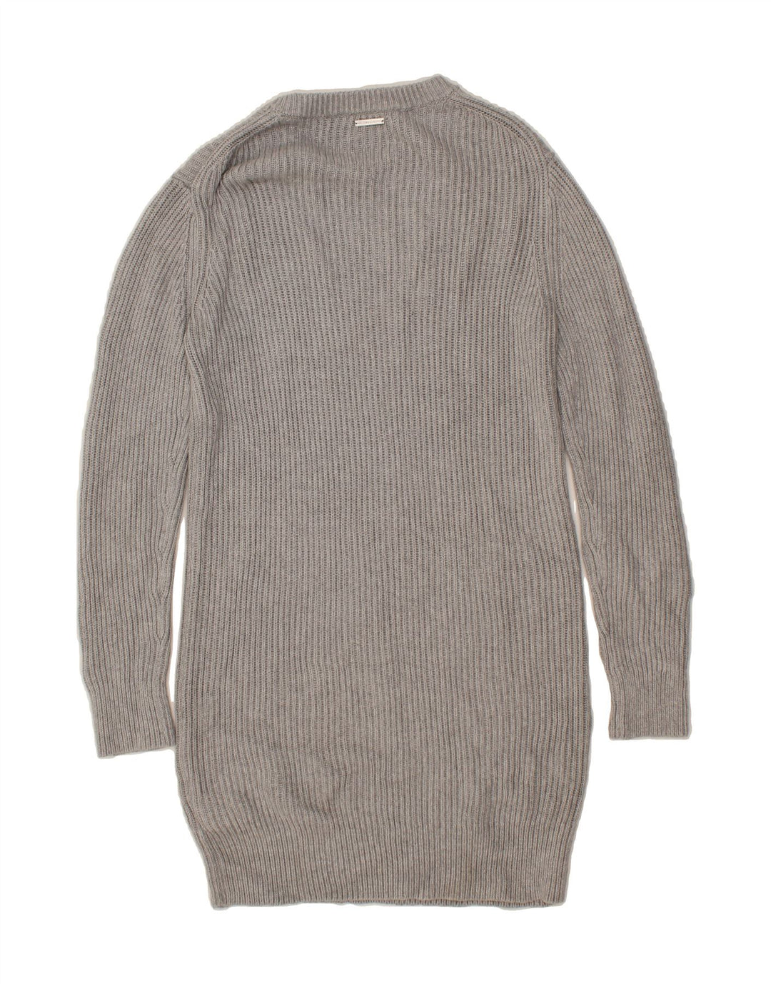 MICHAEL KORS Womens Longline Crew Neck Jumper Sweater UK 14 Medium Grey Vintage Michael Kors and Second-Hand Michael Kors from Messina Hembry 