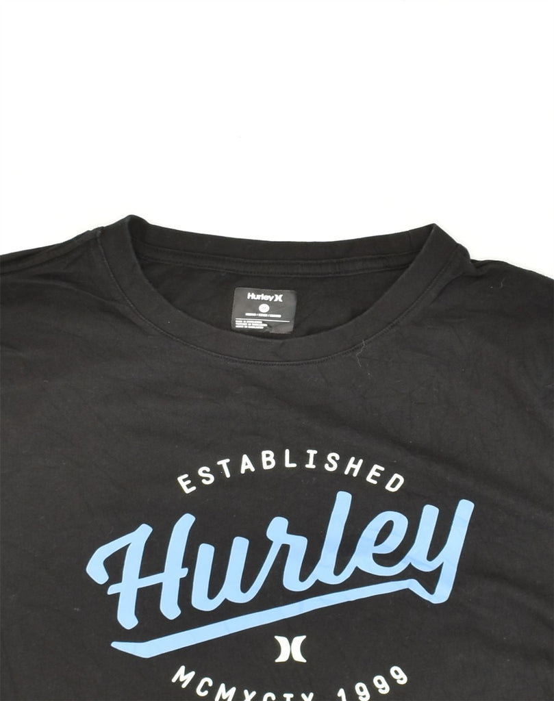 HURLEY Mens Graphic T-Shirt Top Medium Black Cotton | Vintage Hurley | Thrift | Second-Hand Hurley | Used Clothing | Messina Hembry 