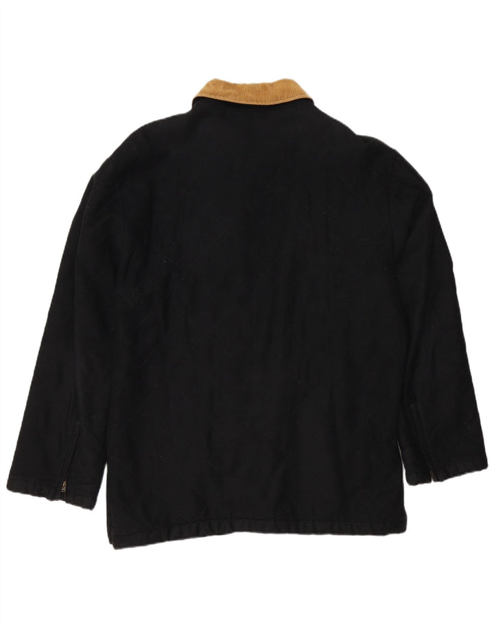 Trussardi Mens Quilted Jacket UK 38 Medium Black Viscose