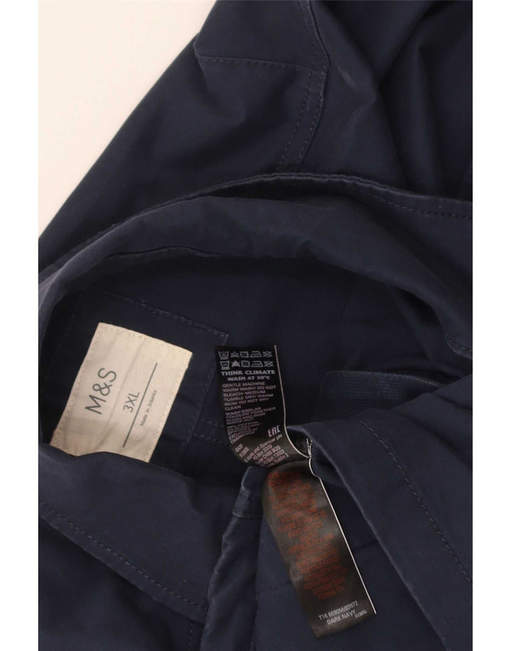 Marks & Spencer Mens Utility Jacket UK 46 3XL Navy Blue Cotton