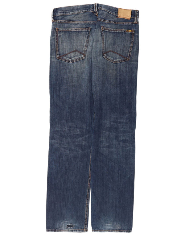 Meltin' Pot Mens Morgan Straight Jeans W33 L34 Blue Cotton