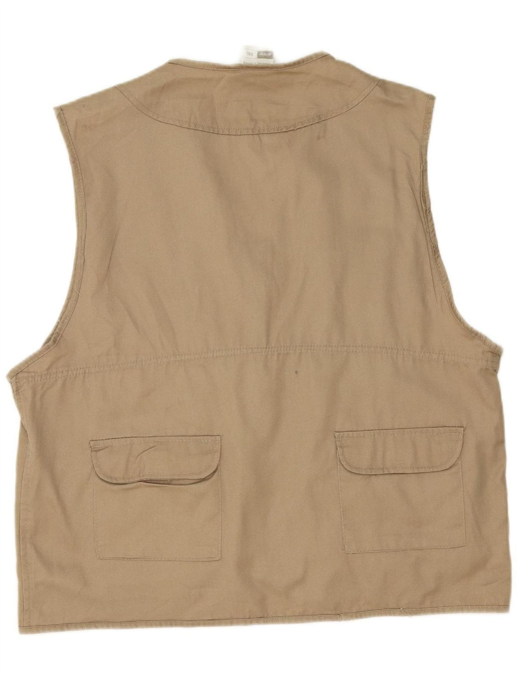 VINTAGE Mens Utility Gilet UK 44 2XL Beige Polyester