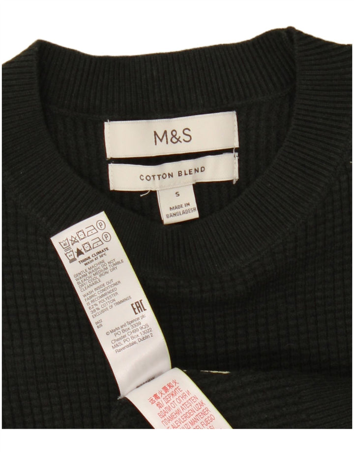 Marks & Spencer Mens Crew Neck Jumper Sweater Small Khaki Polyester