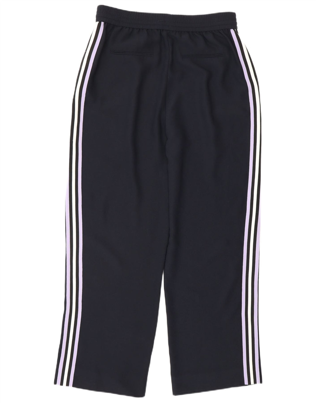 Whistles Womens Tracksuit Trousers UK 12 Medium Navy Blue Striped Polyester