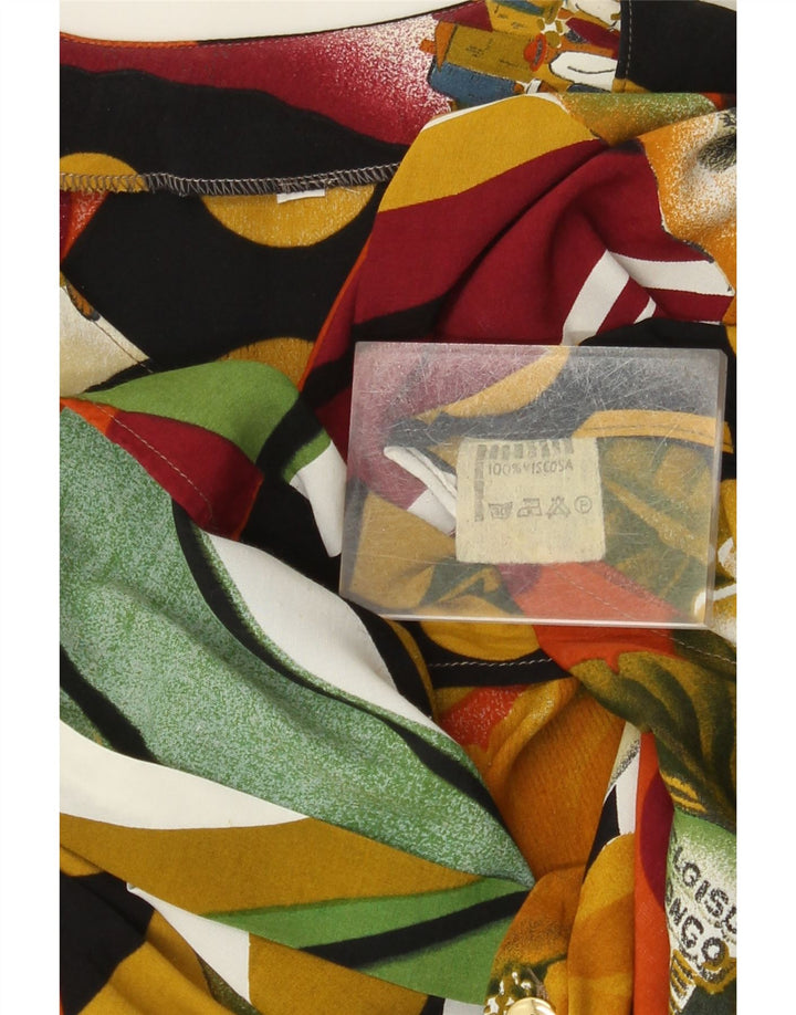 Vintage Womens Abstract Pattern Shirt Blouse UK 18 XL Multicoloured Viscose