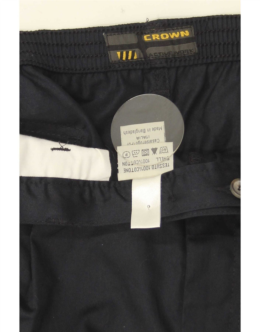 Crown Mens Pegged Chino Shorts W36 Large Navy Blue Cotton