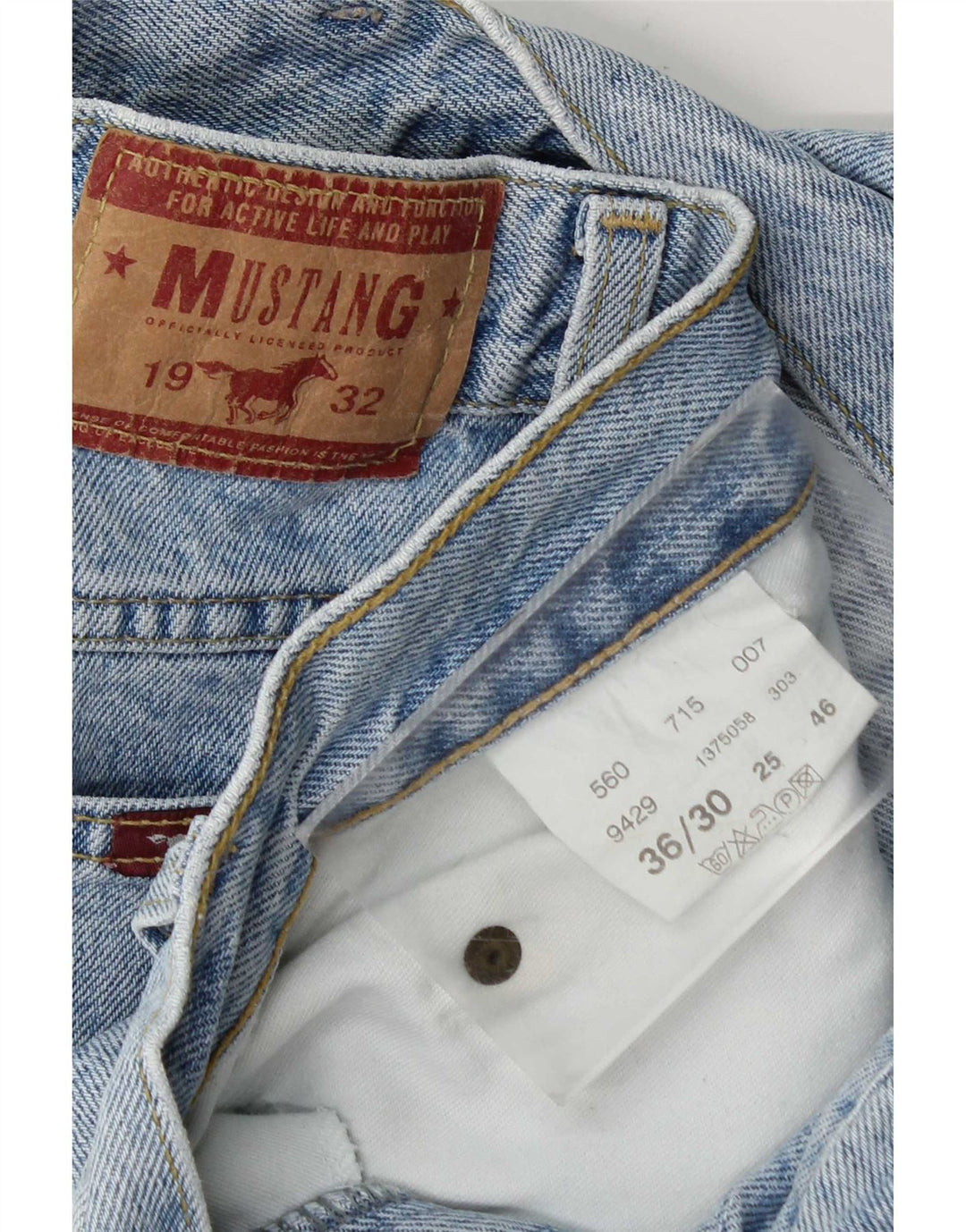 Mustang Mens Tapered Jeans W36 L30 Blue Cotton