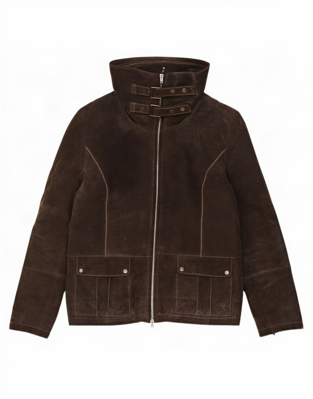Oviesse Womens Suede Jacket IT 46 Large Brown Leather