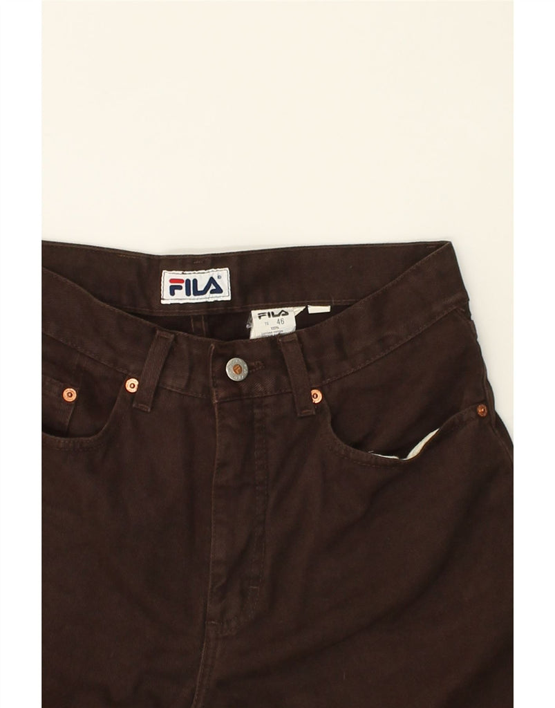 FILA Womens Straight Casual Trousers IT 46 Large W30  Brown Cotton | Vintage Fila | Thrift | Second-Hand Fila | Used Clothing | Messina Hembry 