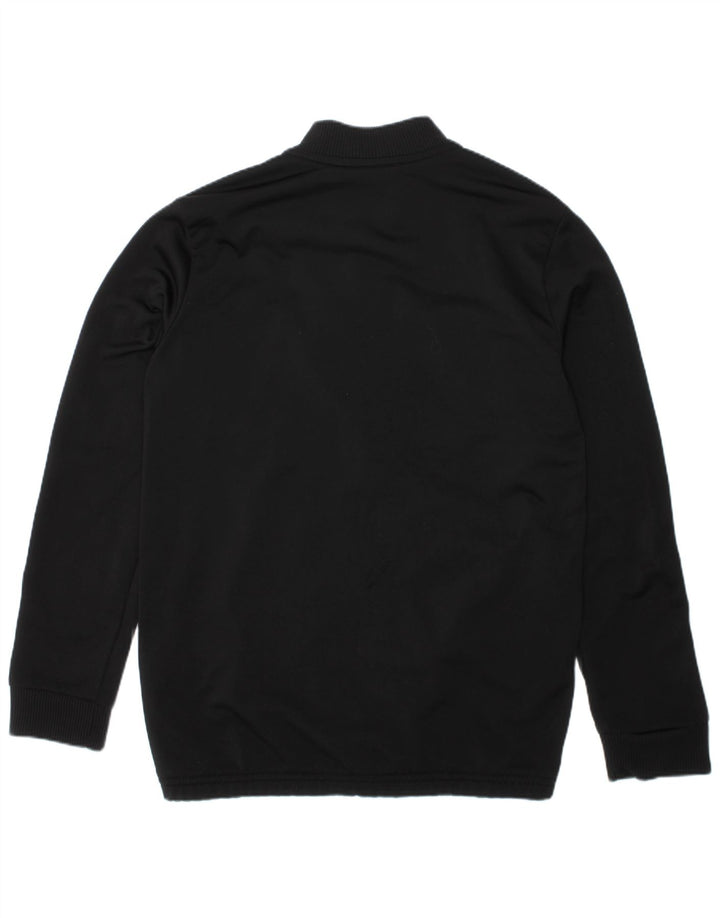 ADIDAS Boys Tracksuit Top Jacket 9-10 Years Black Colourblock Polyester