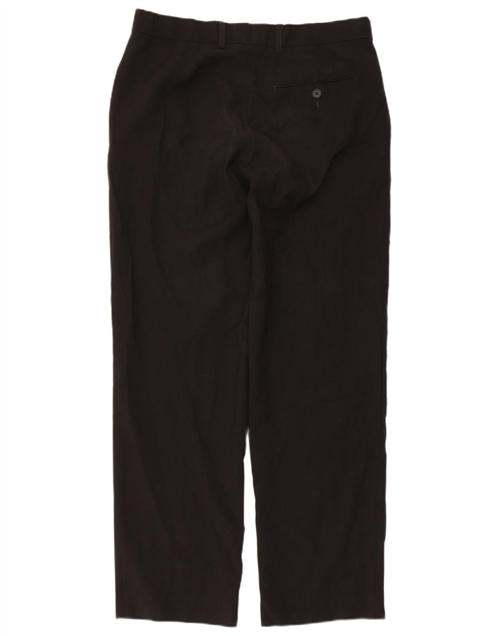Marks & Spencer Mens Straight Regular Fit Suit Trousers W32 L31 Black