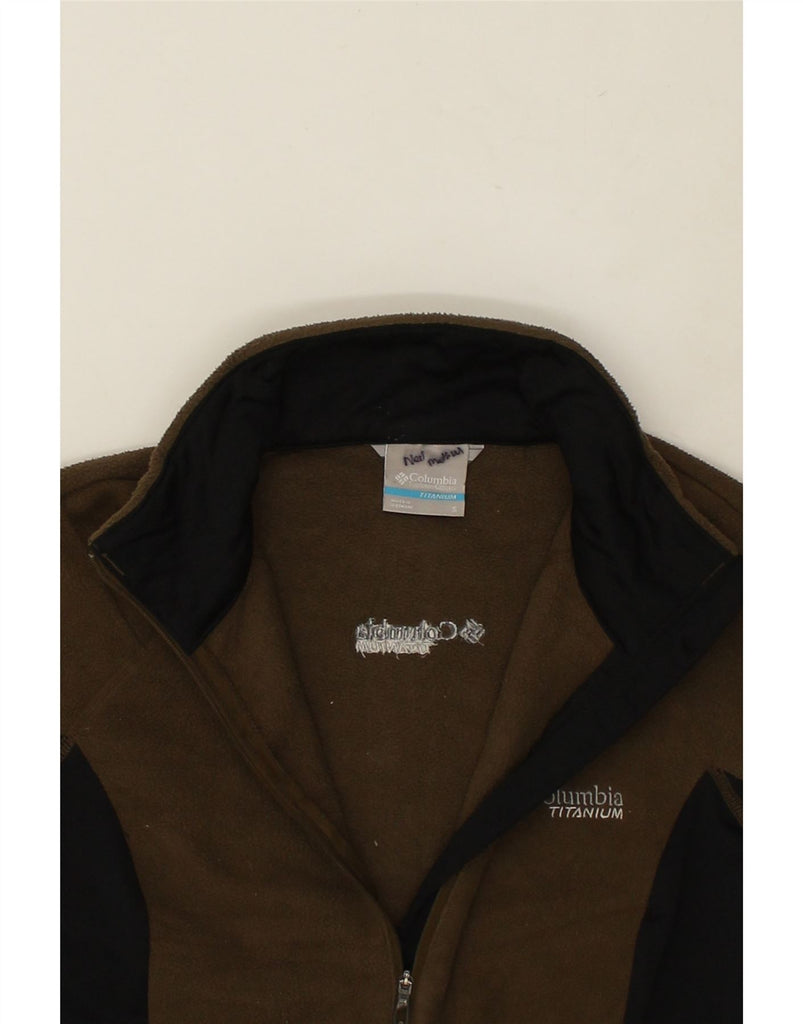 COLUMBIA Womens Titanium Fleece Jacket UK 10 Small Brown Colourblock | Vintage Columbia | Thrift | Second-Hand Columbia | Used Clothing | Messina Hembry 