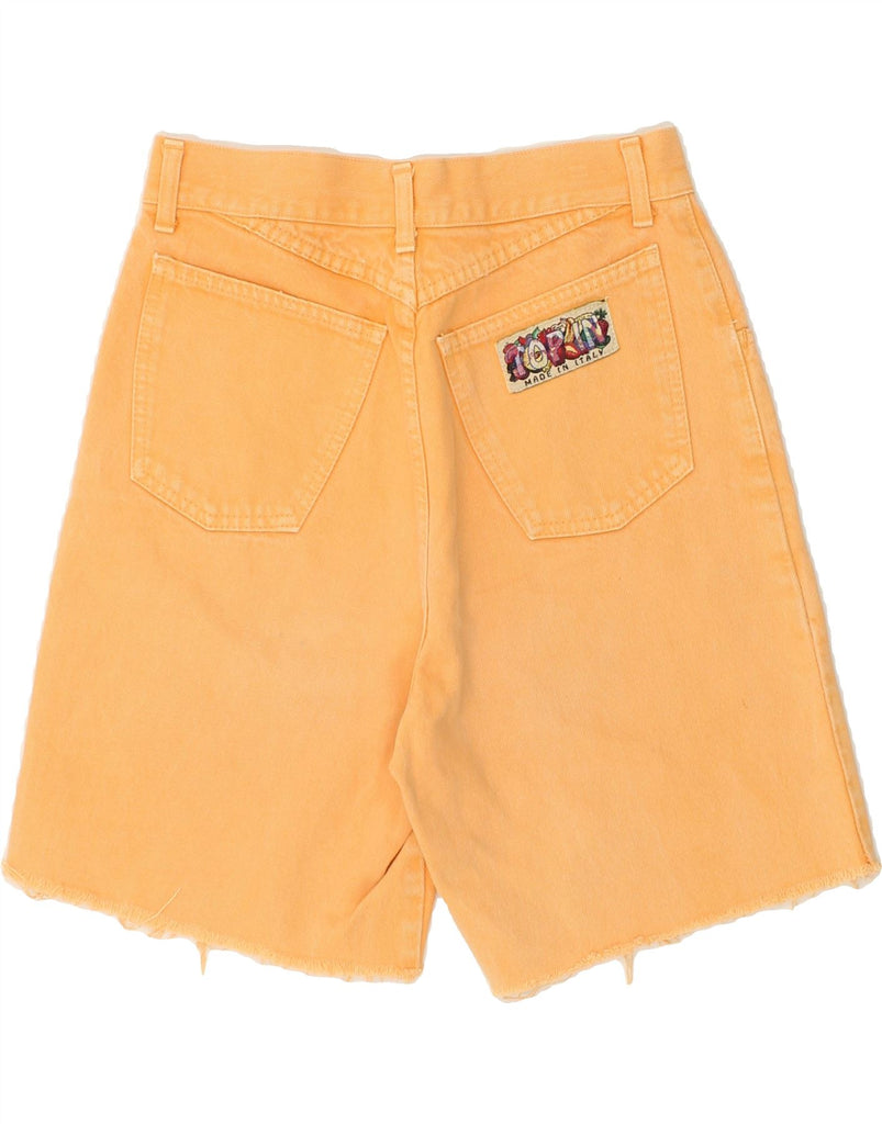 VINTAGE Womens Denim Shorts IT 38 Medium W28 Orange Cotton | Vintage Vintage | Thrift | Second-Hand Vintage | Used Clothing | Messina Hembry 