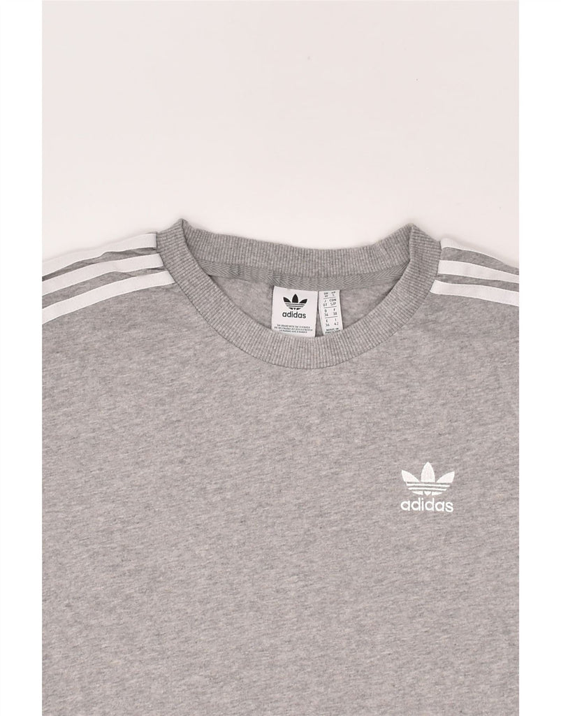 ADIDAS Womens Oversized T-Shirt Top UK 10 Small Grey Cotton | Vintage Adidas | Thrift | Second-Hand Adidas | Used Clothing | Messina Hembry 