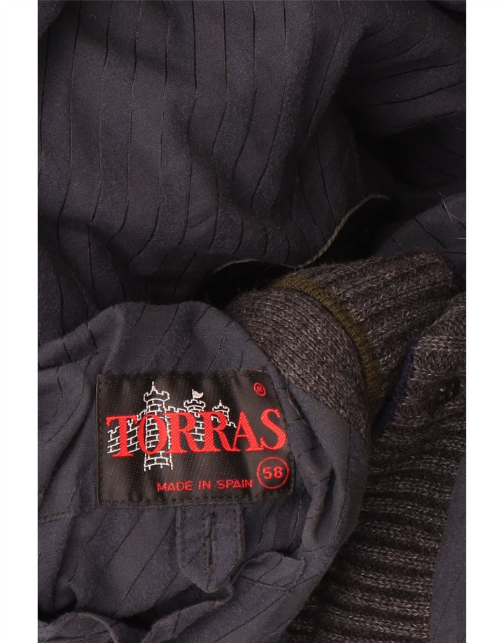 Torras Mens Bomber Jacket IT 58 4XL Grey Wool