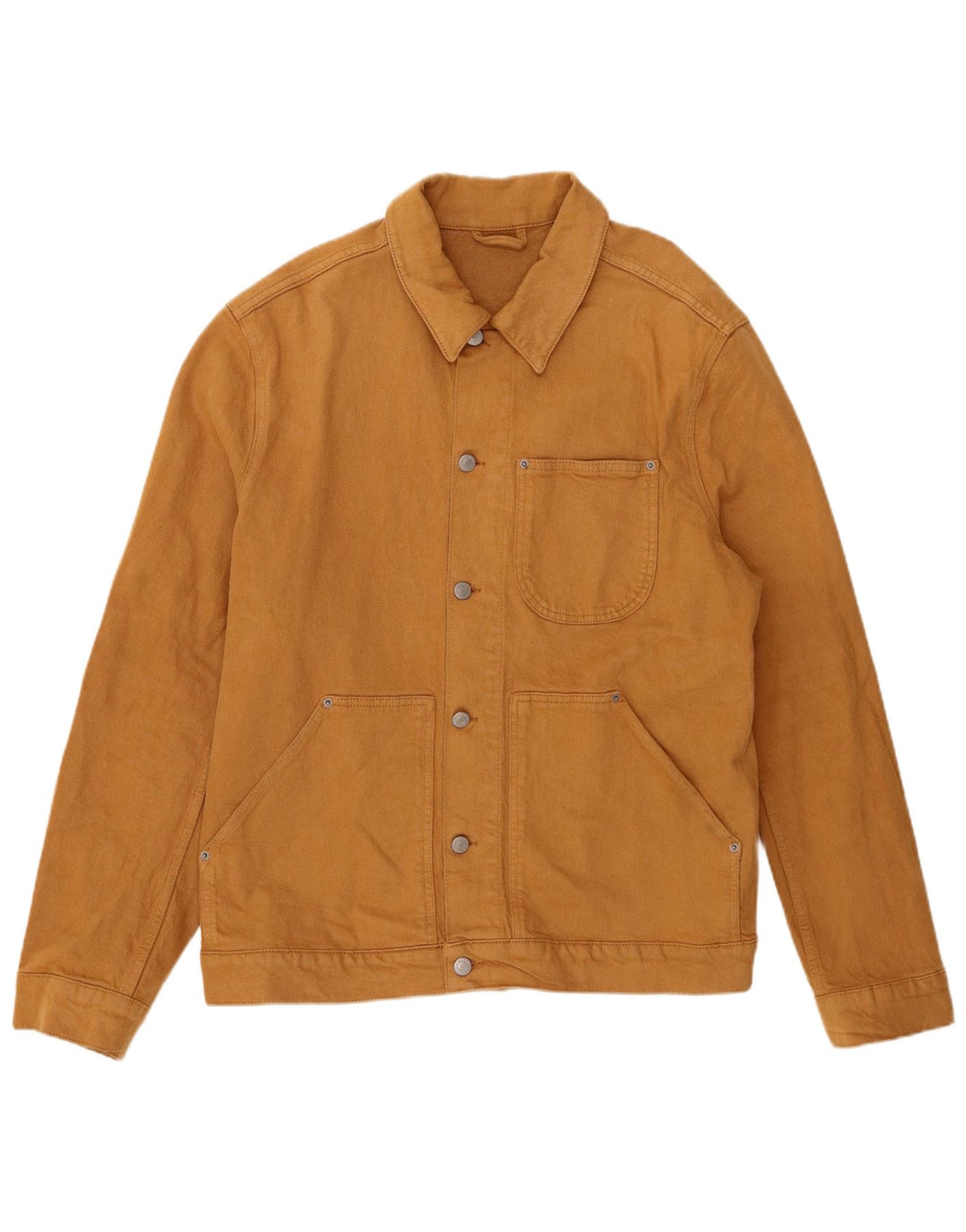 Zara Mens Denim Jacket UK 42 XL Brown Lyocell