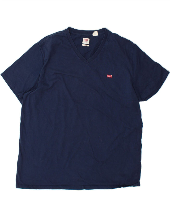 LEVI'S Mens Standard T-Shirt Top XL Navy Blue Cotton Vintage Levi's and Second-Hand Levi's from Messina Hembry 