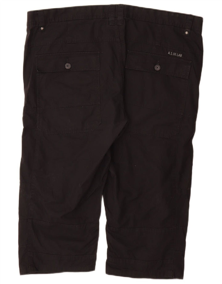 ANGELO LITRICO Mens Cargo Bermuda Shorts EU 58 4XL W42  Black Cotton