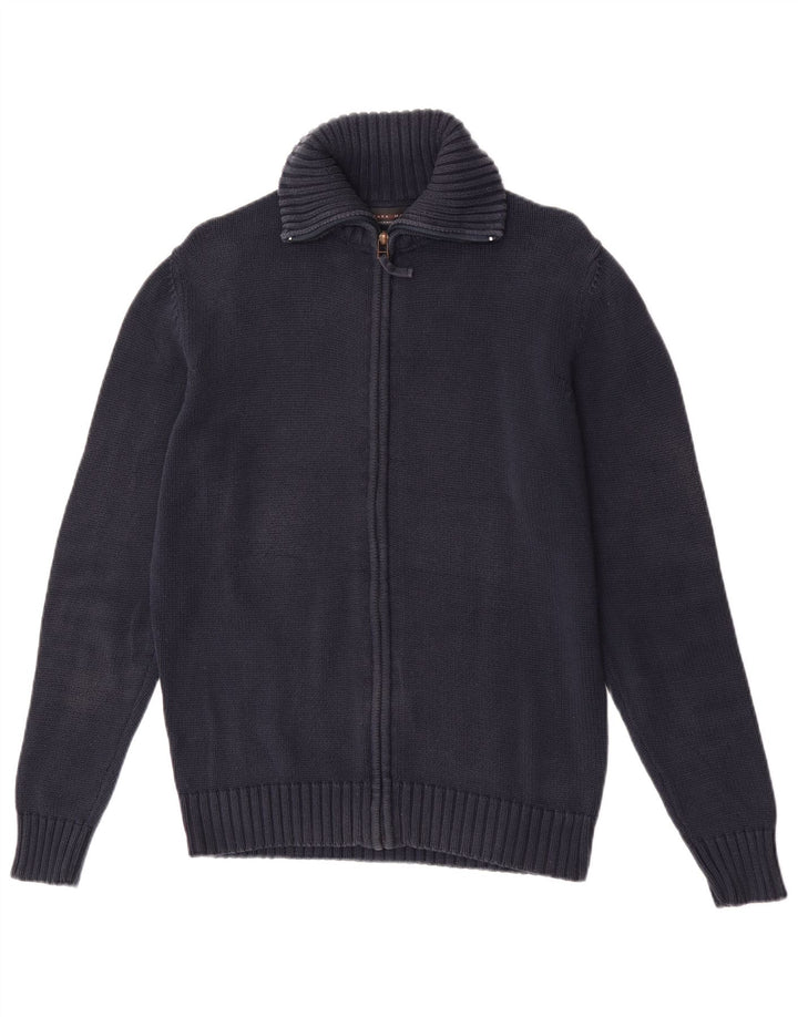 Zara Mens Cardigan Sweater Medium Navy Blue