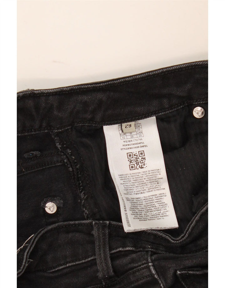 Guess Womens Skinny Jeans W29 L31 Black Cotton