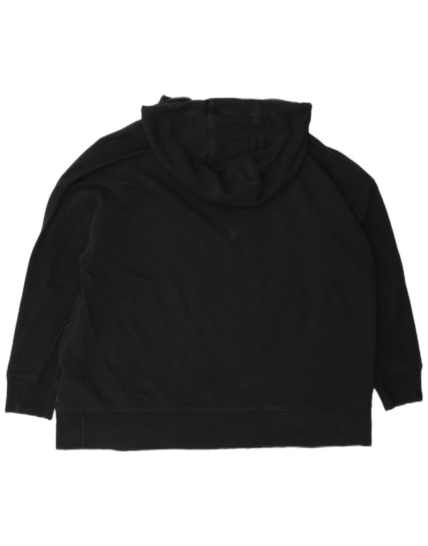 Dkny Womens Oversized Zip Hoodie Sweater UK 18 XL Navy Blue Cotton