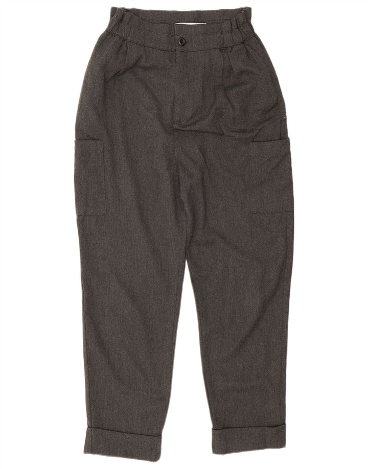 Zara Womens Tapered Cargo Trousers EU 34 2XS W24 L24 Grey Polyester