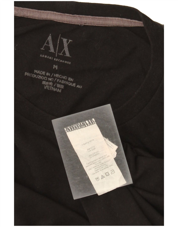 Armani Exchange Mens Graphic T-Shirt Top Medium Black Cotton