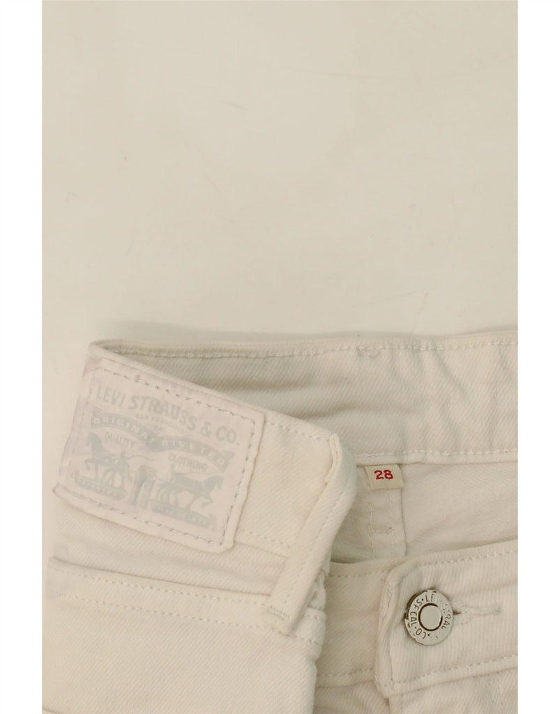 LEVI'S Womens Denim Shorts W28 Medium White Cotton Vintage Levi's and Second-Hand Levi's from Messina Hembry 