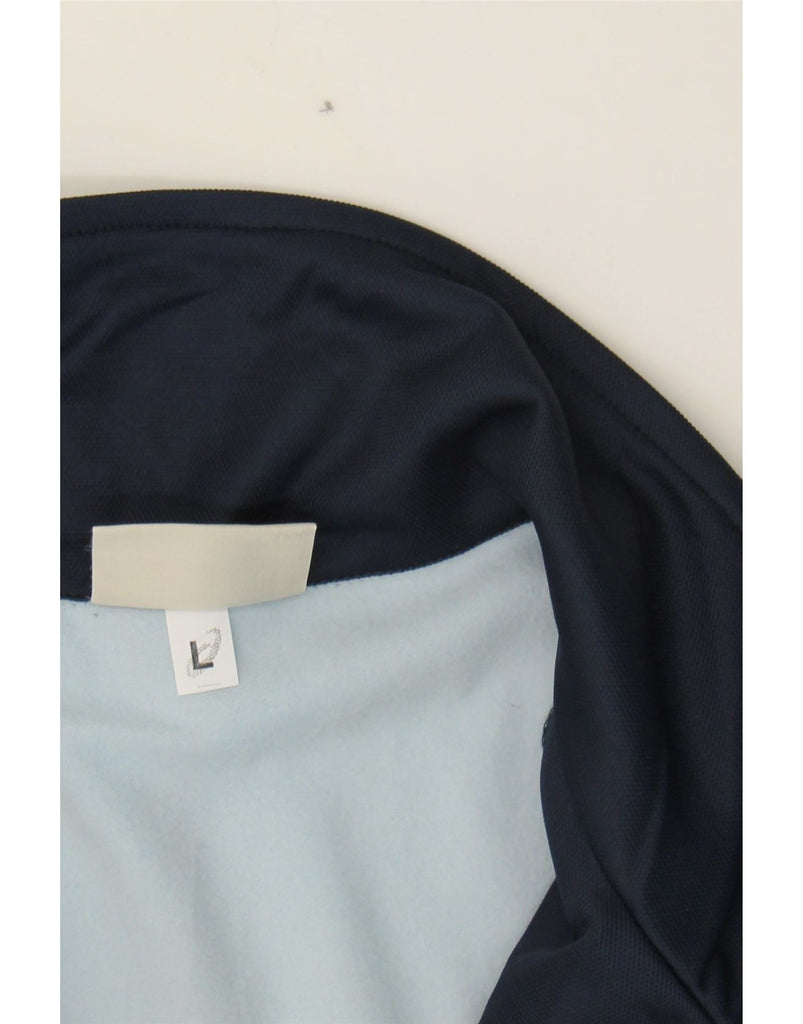 ASICS Mens Tracksuit Top Jacket Large Navy Blue Colourblock Polyester Vintage Asics and Second-Hand Asics from Messina Hembry 