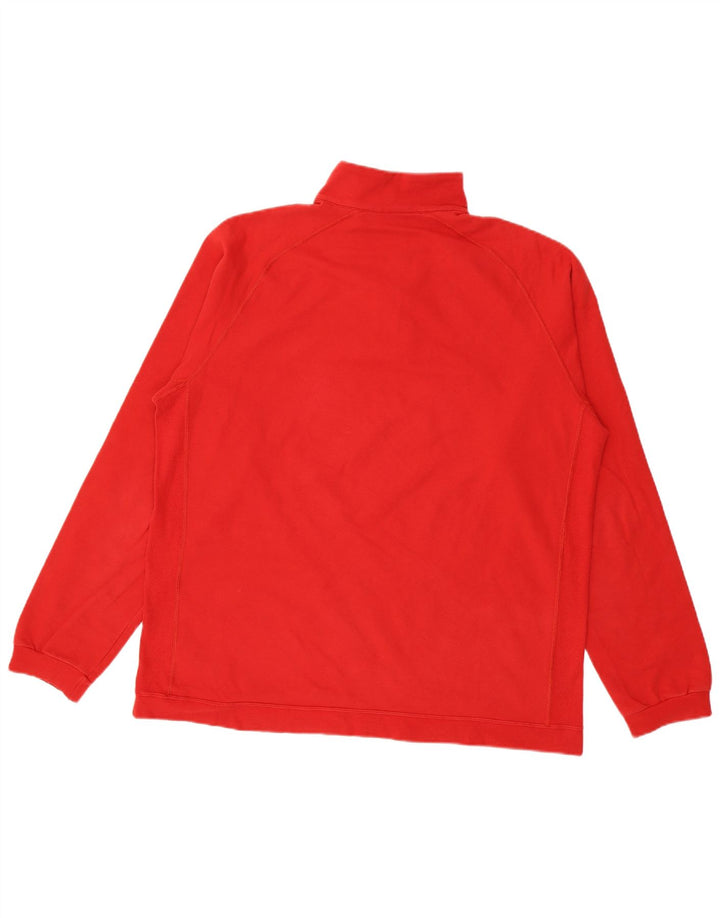 Champion Mens Graphic Zip Neck Sweatshirt Jumper 2XL Red Cotton