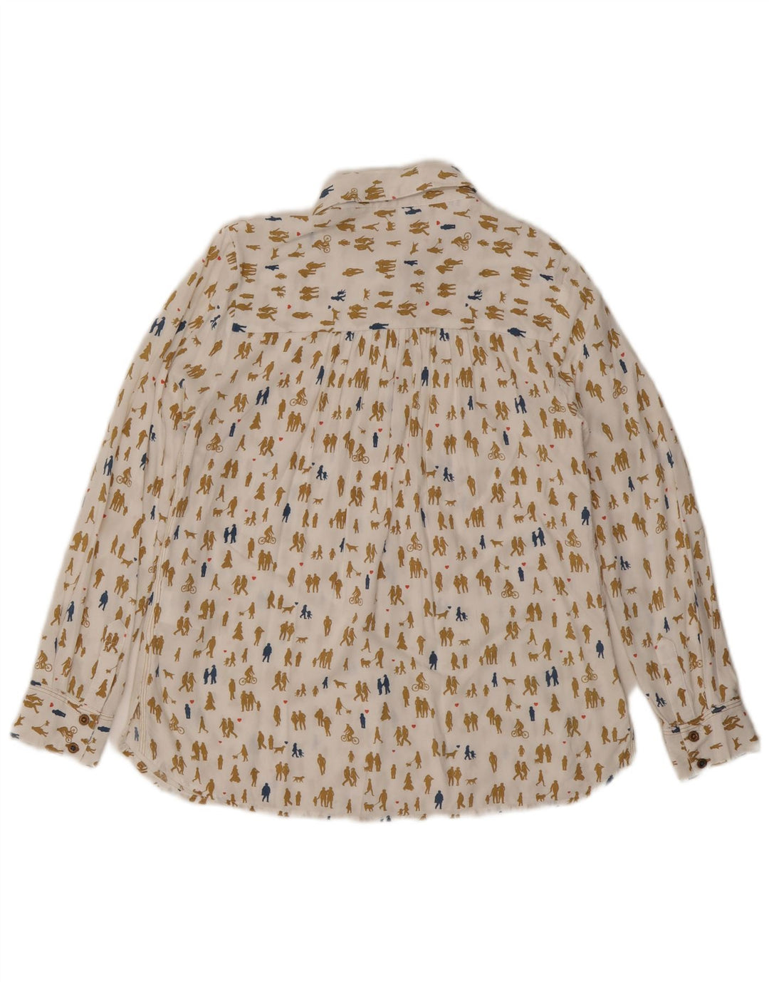 White Stuff Womens Abstract Pattern Shirt Blouse UK 8 Small Off White