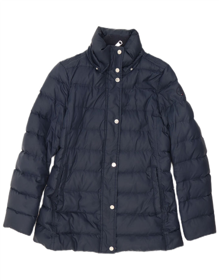 Tommy Hilfiger Womens Oversized Padded Coat UK 10 Small Navy Blue Polyester