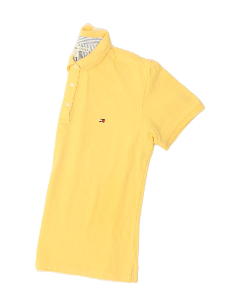 TOMMY HILFIGER Womens Polo Shirt UK 12 Medium Yellow Cotton | Vintage Tommy Hilfiger | Thrift | Second-Hand Tommy Hilfiger | Used Clothing | Messina Hembry 