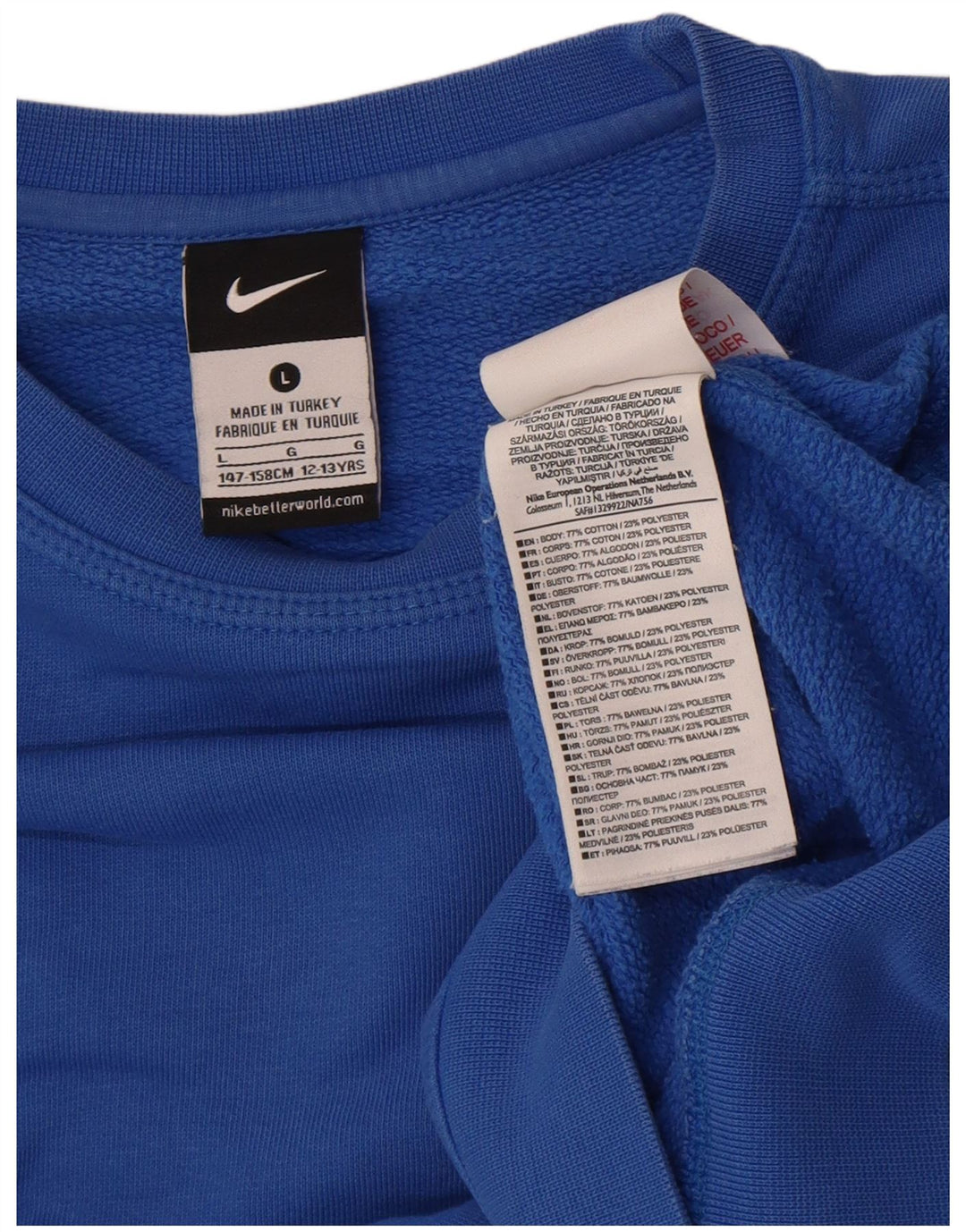 Nike Boys Sweatshirt Jumper 12-13 Years Large  Blue Cotton