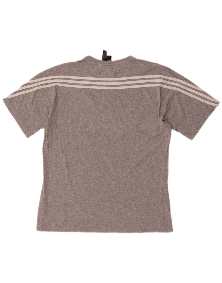 Adidas Mens T-Shirt Top Medium Grey Flecked Cotton