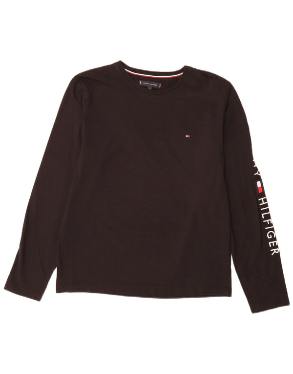 Tommy Hilfiger Mens Graphic Top Long Sleeve Large Black Cotton