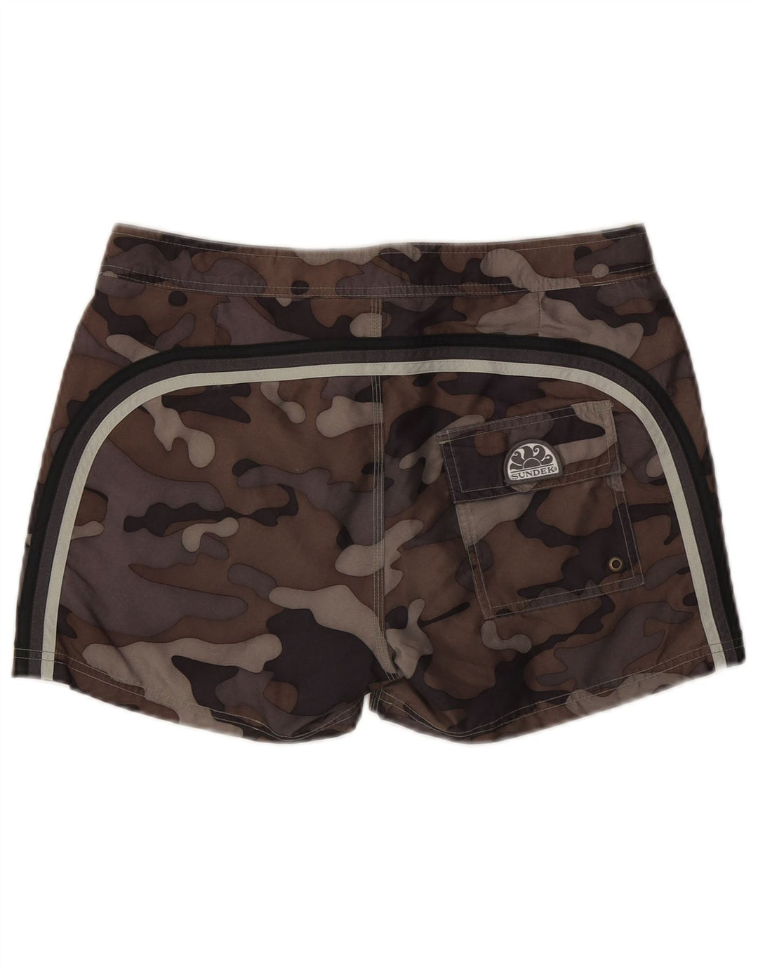 Sundek Mens Swimming Shorts W32 Large Brown Camouflage Polyester