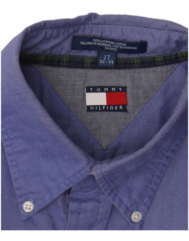 TOMMY HILFIGER Mens Shirt Size 17 XL Blue Cotton