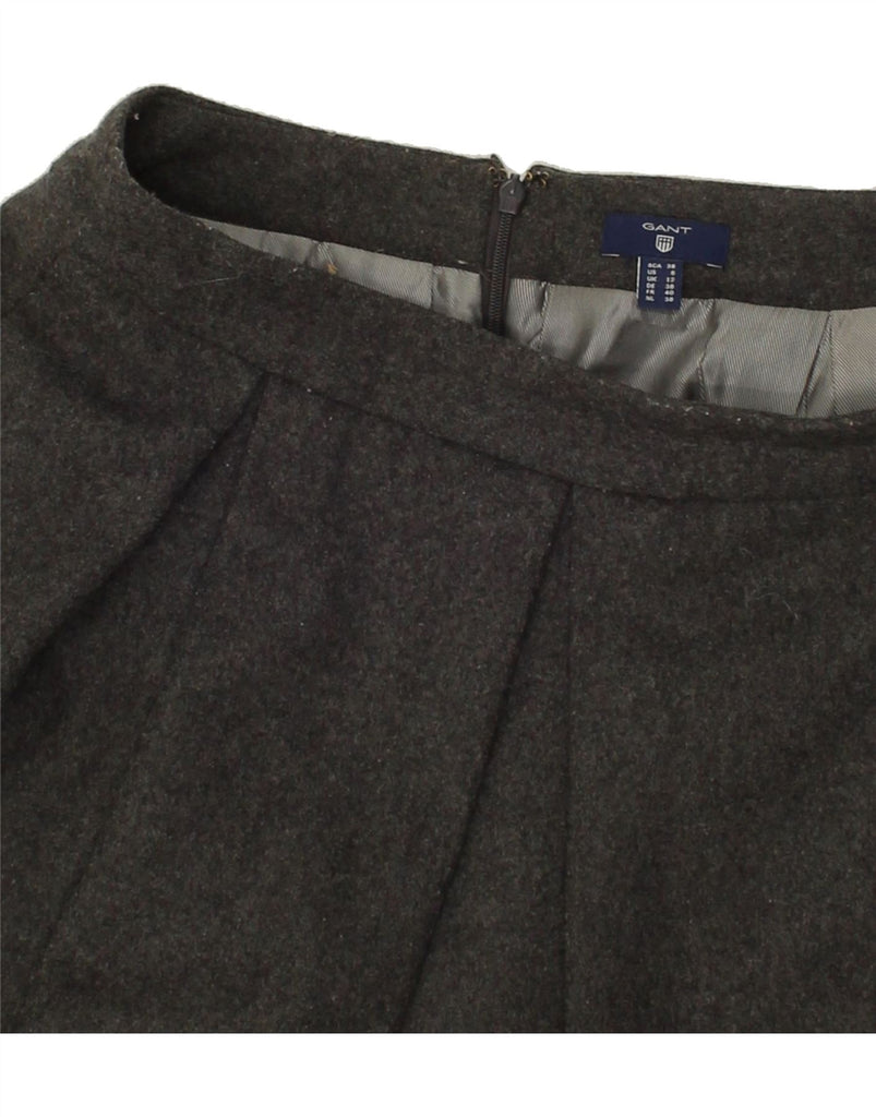 GANT Womens Pleated Skirt UK 12 Medium W30 Grey Wool | Vintage Gant | Thrift | Second-Hand Gant | Used Clothing | Messina Hembry 