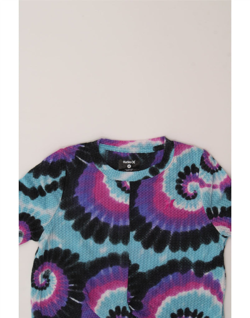 HURLEY Girls Sweatshirt Jumper 10-11 Years Medium Multicoloured Tie Dye Vintage Hurley and Second-Hand Hurley from Messina Hembry 