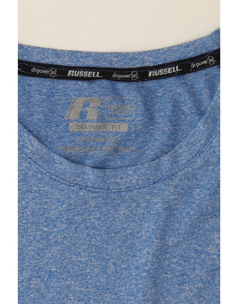 RUSSELL ATHLETIC Mens Dri-Power T-Shirt Top 2XL Blue Polyester Vintage Russell Athletic and Second-Hand Russell Athletic from Messina Hembry 