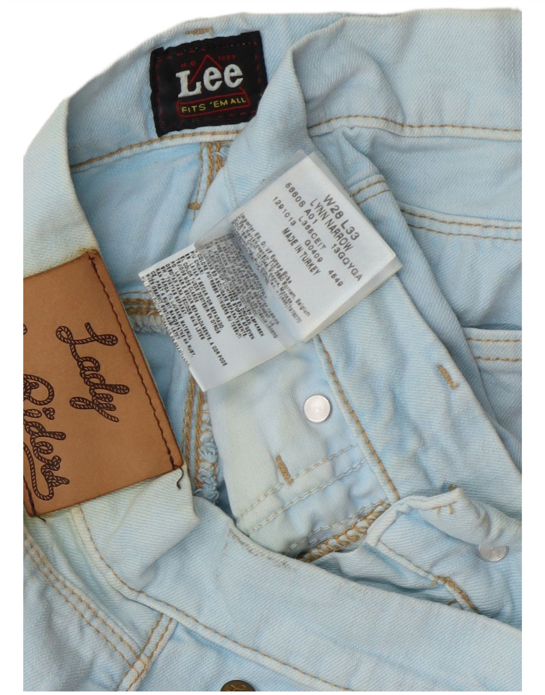 Lee Womens Lynn Narrow Slim Jeans W28 L33 Blue Cotton