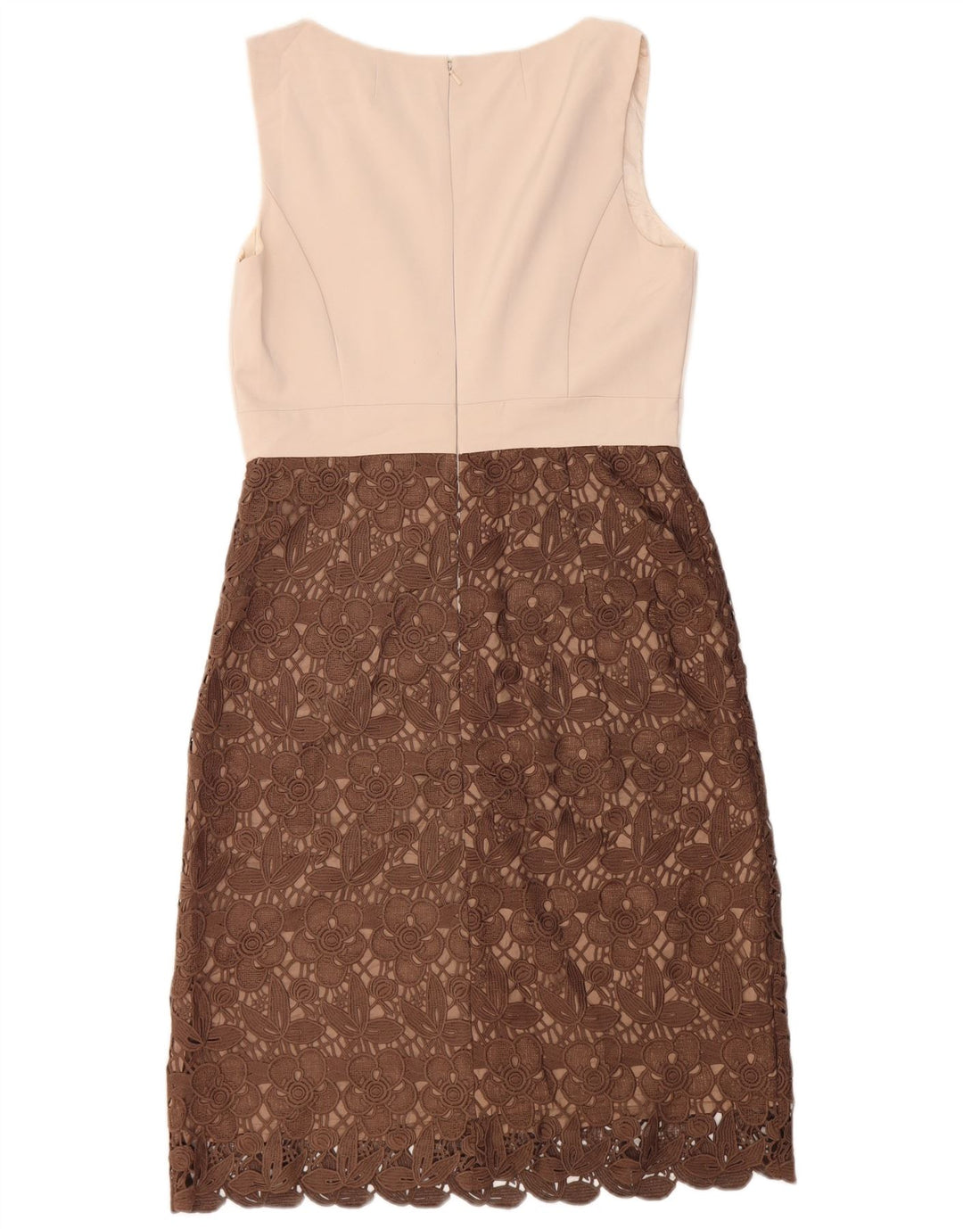 Phase Eight Womens Sleeveless Sheath Dress UK 14 Medium Brown Acetate