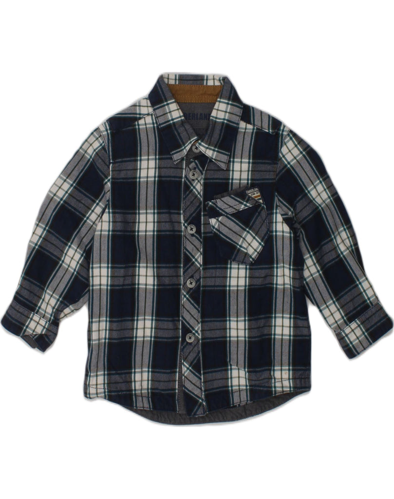 TIMBERLAND Baby Boys Shirt 12-18 Months Navy Blue Check Cotton | Vintage Timberland | Thrift | Second-Hand Timberland | Used Clothing | Messina Hembry 