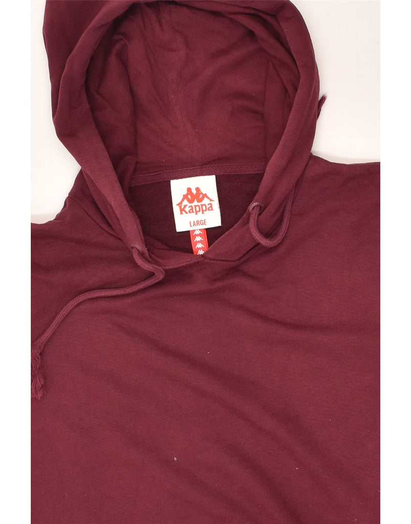 KAPPA Mens Graphic Hoodie Jumper Large Burgundy Cotton | Vintage Kappa | Thrift | Second-Hand Kappa | Used Clothing | Messina Hembry 