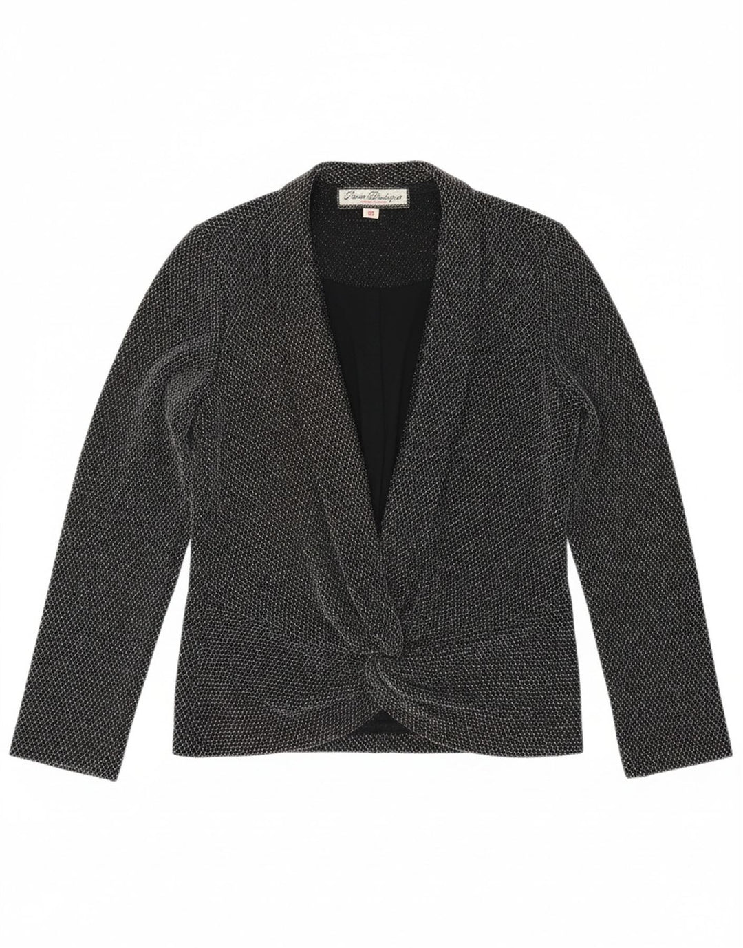 PACO BOUTIQUE Womens Knit Blazer Jacket UK 10 Small Black Nylon