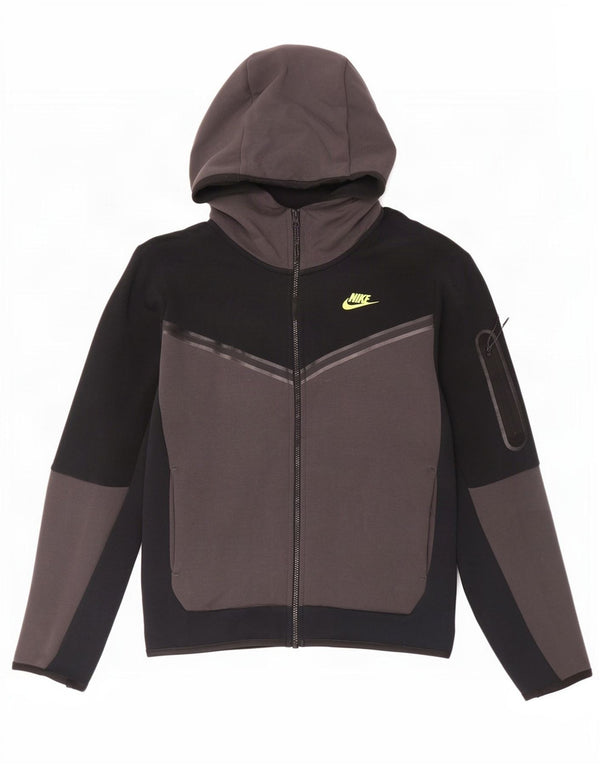 Nike Mens Zip Hoodie Sweater Small Black Colourblock Cotton