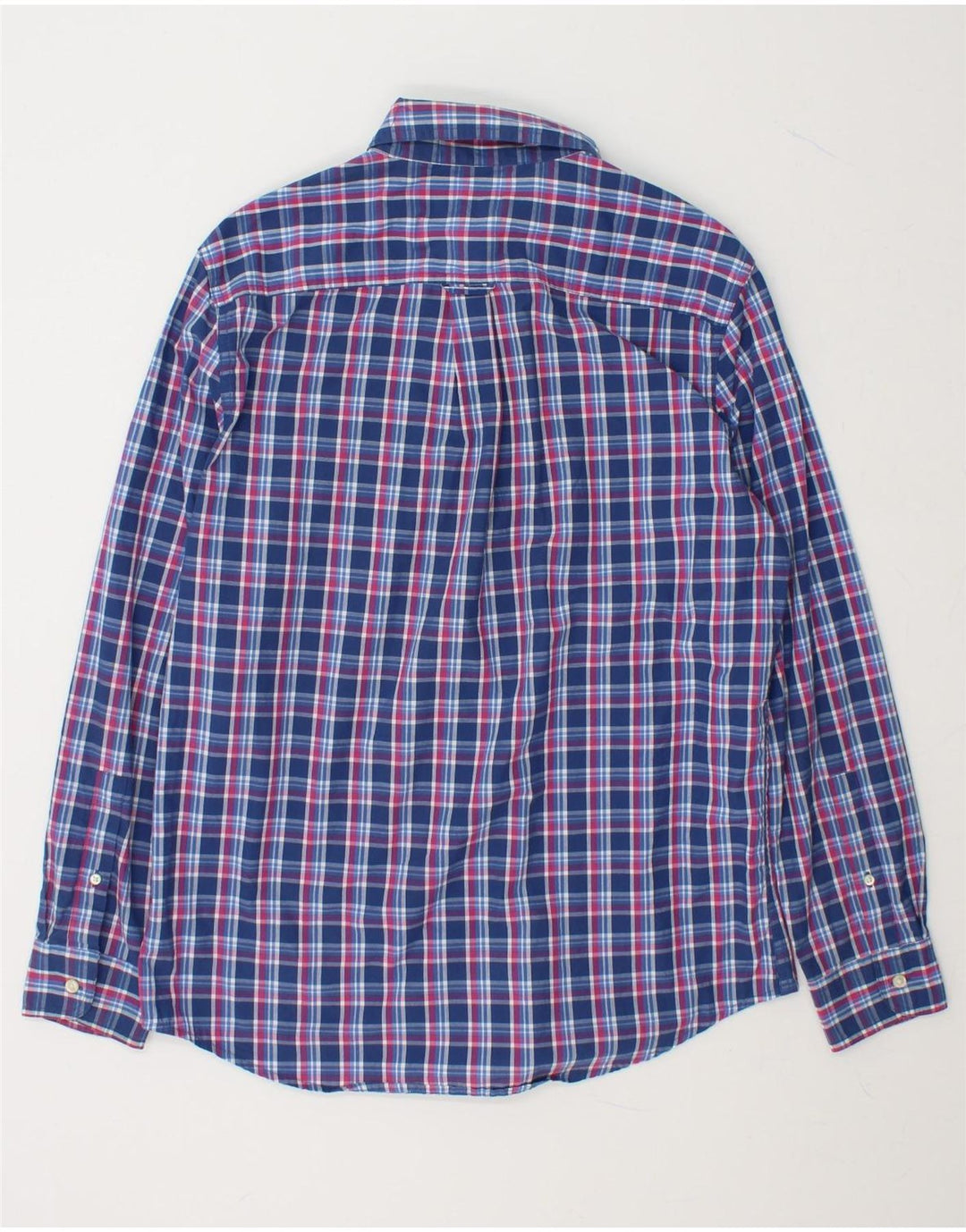 CHAPS Mens Shirt Medium Blue Check Cotton Vintage Chaps and Second-Hand Chaps from Messina Hembry 