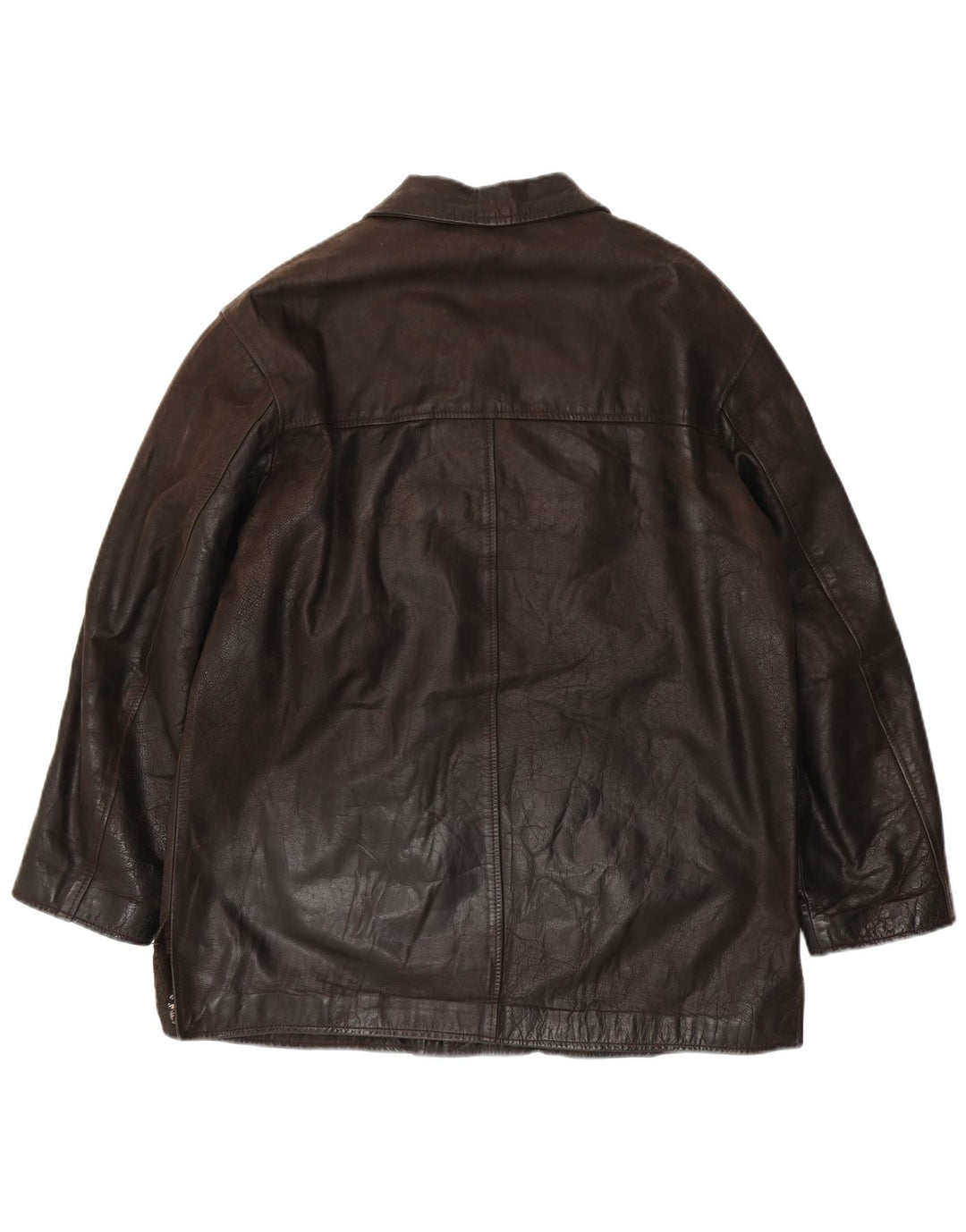 Vintage Mens Leather Jacket IT 54 2XL Brown Leather