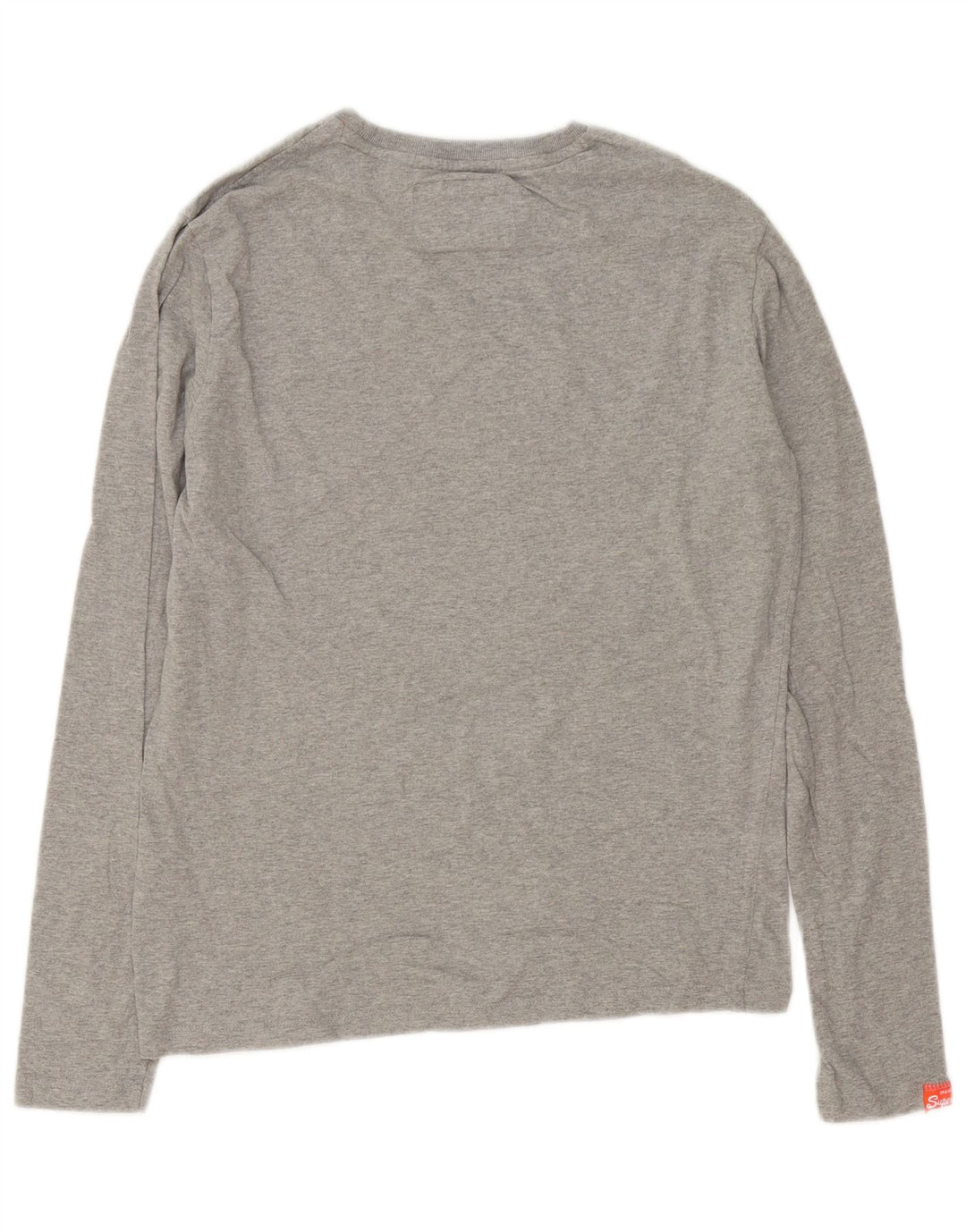 Superdry Mens Top Long Sleeve Small Grey Cotton